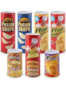 6pcs April Fool's Day Prank Toys Spring Snake Jumping Out Of Container, Fun Party Entertainment, Potato Chip Snake Novelty Toys, Potato Chip & Cockroach Model Combination Pack, Reusable