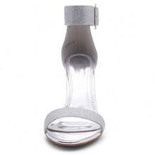 Women's High Heels Open Toe Chunky Block Heeled Sandals With Ankle Strap – Dressy Strappy Heels For Prom Wedding Office, And Party H-Rumors - 1901 銀光 - 查看 3