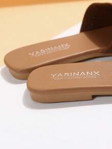 女士棕色凉鞋，时尚休闲沙滩拖鞋，百搭夏季穿着 - 咖啡棕 - 查看 8