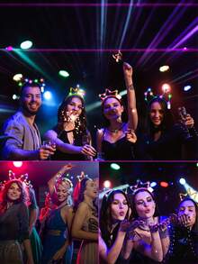 10 件 LED 发光头带教室装饰，带 3 种闪烁模式 - Backtoschool 鲜艳塑料发饰教室装饰 Backtoschool 适用于派对、音乐会、摄影道具、生日、万圣节、万圣节装饰、秋季装饰、万圣节装饰、婚礼和礼物