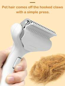 易于清洁的宠物刷，自清洁滑动梳子 - 舒适握感，一键平滑，符合人体工程学的宠物美容刷，适用于狗和猫，非常适合梳理和平滑，适用于猫和狗 - 彩色 - 查看 4