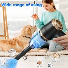 Aspiradora de mano inalámbrica portátil 3 en 1 con súper succión de 5000 Pa, batería dual recargable de 2000 mAh, bajo nivel de ruido que incluye múltiples accesorios y filtros, potente y conveniente, ideal para la limpieza del automóvil.