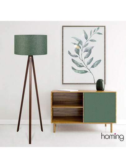 Well Home Dark Tripod Vloer Lamp 100% MDF Groen Shade, Relief Green, Tanganica Collection, 38x38x140, E27 Socket, Max 60W. Free Shipping 24/72 Hours. view 4