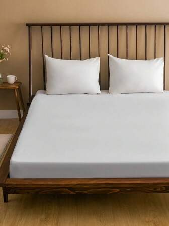 1 Piece Solid Color Turkish Cotton Material Fitted Sheet Mattress Protector Mattress Cover For Bed Soft And Breathable Fits All Bed Sizes - Single, Double, King, Queen Deep Elastic Up To 30 Cm Bedding Wrinkle Free Better For Sleep Machine Washable Size King, Queen, Double, Single, 100*200 Cm, 160*200 Cm