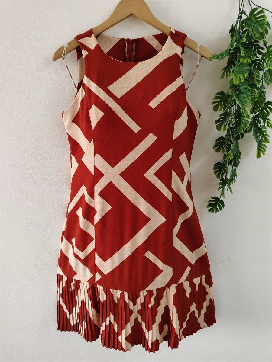 Plain Dress With Fake - Orange - View 1