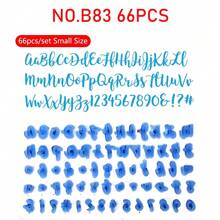 66 piezas Juego de sellos de plástico para imprimir en pasteles, incluye letras mayúsculas y minúsculas, números y símbolos para escribir mensajes en tartas de cumpleaños DIY