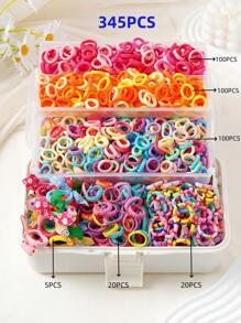 528pcs/517pcs/70pcs/501pcs/345pcs/100pcs Assorted Hair Accessories Set For Girls, Including Sweet Simple Elastic Hair Ties, Fashion Versatile Small Flower Hair Claws, Cartoon Butterfly Hair Clips, Suitable For Gifts And Daily Wear (Random Color - OPP Bag)
