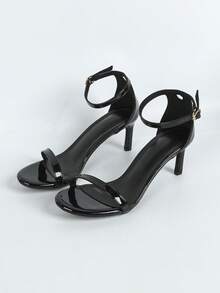 女士方头黑色细高跟凉鞋，时尚、性感、优雅的高跟鞋，春夏穿搭 - 黑色 - 查看 7