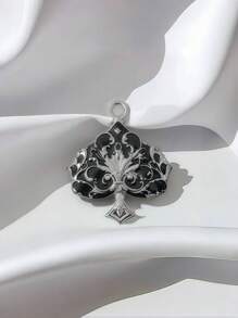 5pcs Alloy Oil Drop Personalized Retro Poker Element Pendant, Heart, Plum Blossom, Square Charms, DIY For Phone Chains, Bags, Necklaces, Earrings, Keychains, Jewelry Accessories