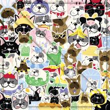 50pcs Cartoon Animal Bulldog Doodle Hand Painted Original Cute Dog Decorative Storage Box Picture Book Home Stickers Wall Decor Room Decor
