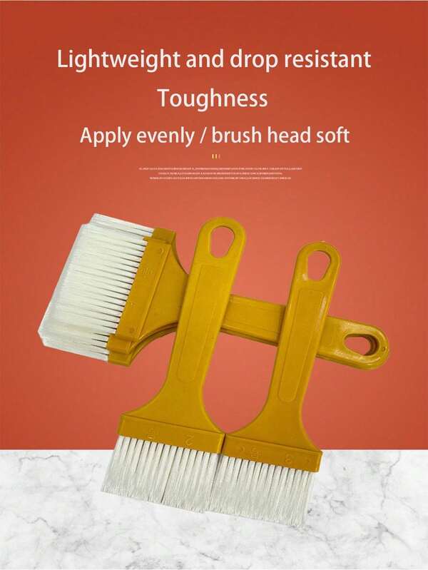 2pcs Heat-Resistant Non-Shedding Barbecue Brush, Thick Anti-Scald Handle Easy To Clean, Suitable For Grilling, Baking, Outdoor Camping, Backyard BBQ, Essential For Road Trips