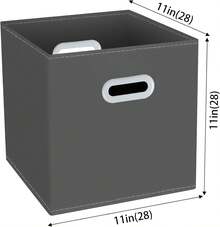 Yunkeeeper Storage Bins Cubes, Fabric Cube Organizer With Handle, Foldable Cube Bins Cloth Or Accessary Storage, 11x11x11, Set Of 3,(Gray) - Màu xanh hải quân - Xem 3