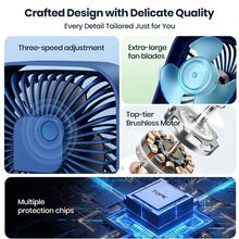 TOPK Mini Desk Fan - Portable USB Cooling Fan With 3 Speeds, 360° Rotation, Silent Operation - Ideal For Home, Office, Bedroom, Dorm, And Outdoor Use - Multicolor - View 4