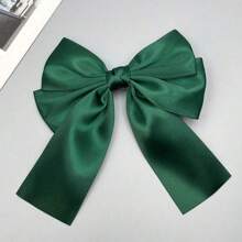 5pcs Women's Solid Color Bow Hair Clips, Elegant Satin Bow Hair Clips For Ponytail, Top Clip, Gift For Valentine's Day Claw Clips Hair Claws Hair Barrettes