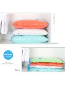 1 Pc Portable Travel Vacuum Compression Bag, Large Capacity PVC Vacuum Storage Bag, Space Saving Garment Bag For Clothes, Bedding, Shoes, Carpets, Pillows, Suitable For School, Home, Dorm, Business Travel, Vacation, Wardrobe - Multicolor - View 6