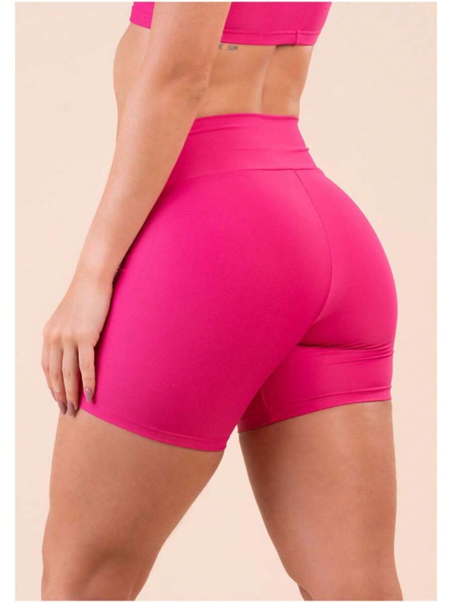 Women's Plain Fitness Shorts High Waist Comfort And Performance For The Gym