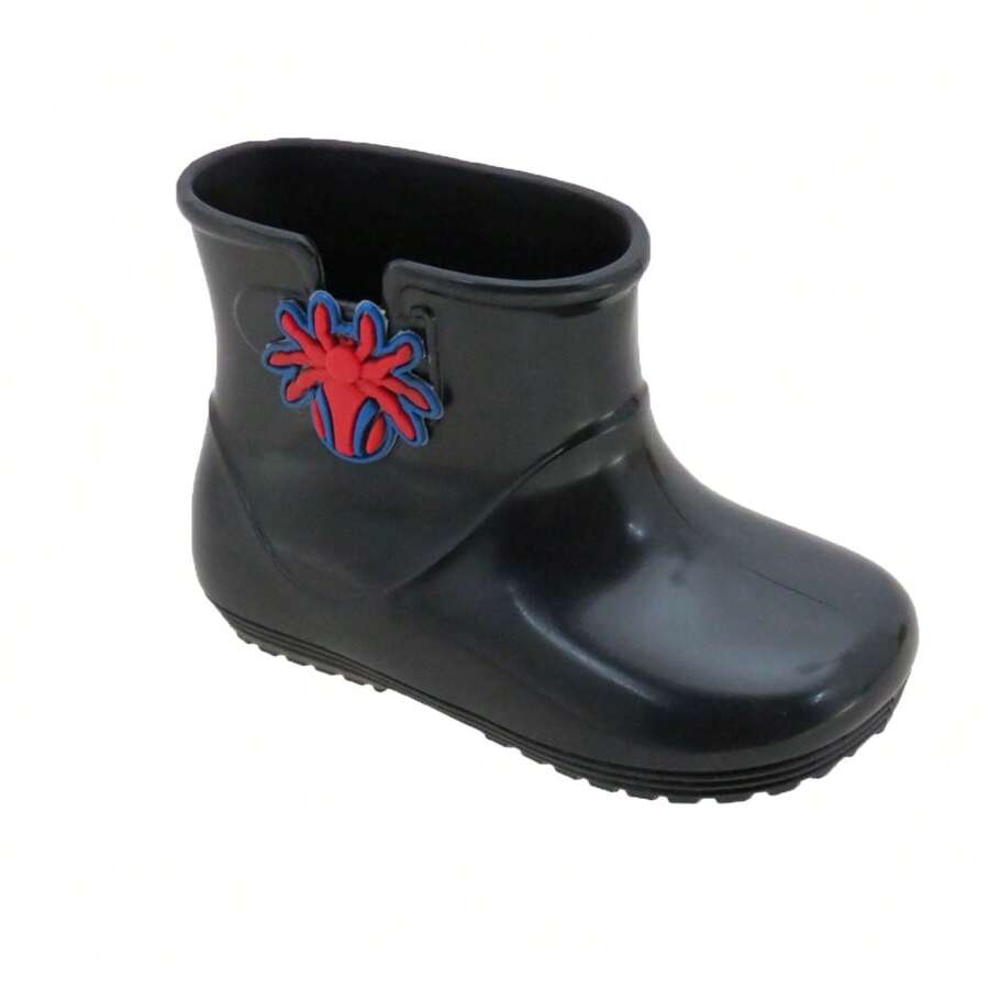 Galocha Bota Aranha Rosa Lilás Preto Spider Flor Infantil Frio Chuva Impermeável 17 ao 24 Menina Menino