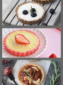 1pc Non-Stick Round Bottomed Tart Pan, Chrysanthemum Shaped Detachable Bottom Pie/Quiche Baking Mold, Non-Stick Detachable Bottom Tart Pan, Apple Pie Fruit Tart Mold, Chrysanthemum Pie Pan, Quiche/Pie/Pizza Baking Mold, Household Baking Mold - Black - View 7