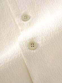 2 pezzi Set, camicia a manica corta larga con ricamo alla moda e pantaloni casual, outfit da coppia abbinato adatto per marito/fidanzato, vacanza al mare