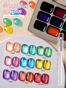 MORDDA 9Colors Spring 2025 Nail Art Color Nail Polish Hard Long-Lasting Slap Glue Gradient Effect Nail Art Gift Nail Art Shop DIY Nail Art - Nhiều màu - Xem 3