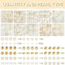 1000pcs White Mixed Acrylic Pearl Polished Loose Beads Set Elegant For DIY Jewelry Decors Handmade Craft Jewelry Making Supplies,Valentine's Day Gift