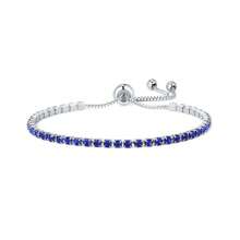 Fashionable Minimalist Single Row Crystal Bracelet For Women, Multi-Color Luxury Adjustable Pull Closure Bracelet Accessory