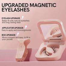 Magnetic Eyelashes With Applicator Natural Reusable Soft Magnetic Lashes Without Eyeliner, Glue-Free False Eyelashes Lightweight, Waterproof, Easy To Wear, No Makeup Remover Required(Photogeic Style) - 彩色 - 查看 4