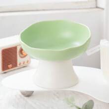 shuo ni mao yi Cat Bowl Ceramic Cat Food Bowl Dog Bowl Food Bowl Cat Bowl Rice Bowl High Footed Dog Drinking Bowl Diagonal Mouth Large Bowl Pet Specific