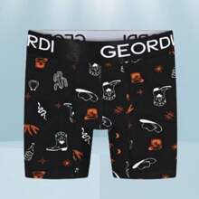 Set de 6pack de Boxers Copa Medios Colombianos Estampados divertidos, Paquete de 6 Boxers de Algodón de lujo Peinado Colombiano para hombres de alta calidad, excelente soporte de la copa suspensoria, 6 unidades de boxers Largos para hombres , Ropa Interior para hombres comoda y versátil - Multicolor - Ver 3