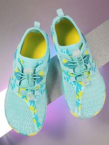 1 Pair Plus Size Women's Light Blue Five Finger Beach Shoes, Rubber Camouflage Soft Outsole Casual Sneakers For Men & Women, Suitable For Fitness, Running, Yoga, Swimming, Wading, Beach, Holiday, Party, Camping, Fishing, Hiking And Gift Giving - Moonlight - View 3