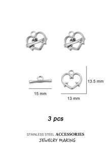 3 Stücke/Set Edelstahl Toggle OT Verschlüsse, Haken Schnallen Verbinder, Silber und Gold für Armband, Halsketten Herstellung, Herz, rund und andere Formen, 18 Karat Gold Schmuck, Accessoires, Halsketten Verlängerung, Schmuckherstellung, Armband Werkzeug, Kleinigkeiten, Anhänger für Schmuckherstellung, Bastelzubehör, Halsketten Verlängerung, Armband Verlängerung, Anhänger für Schmuckherstellung, Schmuck Zubehör & Komponenten, Schmuckherstellung Verschlüsse & Haken