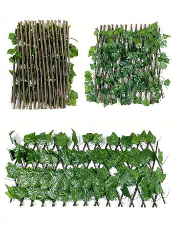 1 件人造常春藤篱笆网，假植物，可扩展格子，木格子，花园装饰藤蔓，仿栅栏，隐私屏风，可调节，适用于房间装饰、家居装饰、墙壁装饰、生日装饰、厨房装饰、礼物、卧室装饰、婚礼装饰、客厅装饰、花园装饰、户外装饰