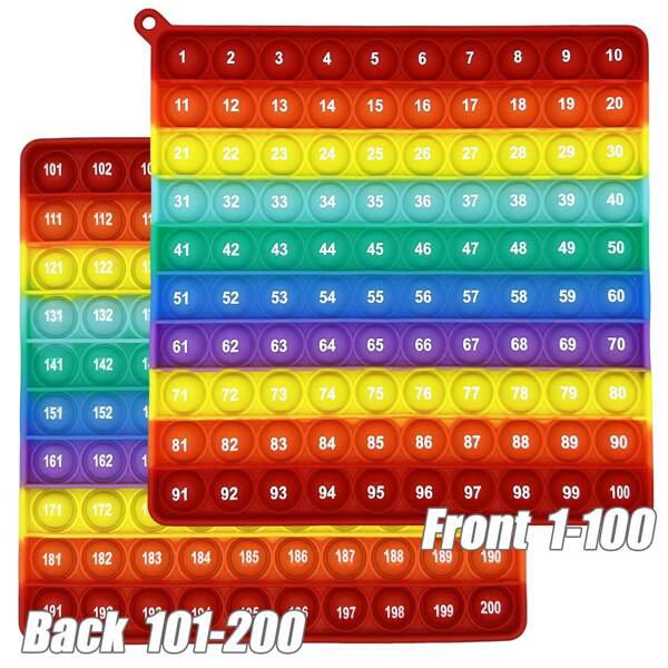 Juguete Fidget con números del 1 al 200 - Juegos matemáticos con burbujas que se presionan rápidamente, juguetes educativos para el aprendizaje de las matemáticas, actividad de práctica, juegos de mesa como regalo para niños a partir de 3 años, ideal para Navidad