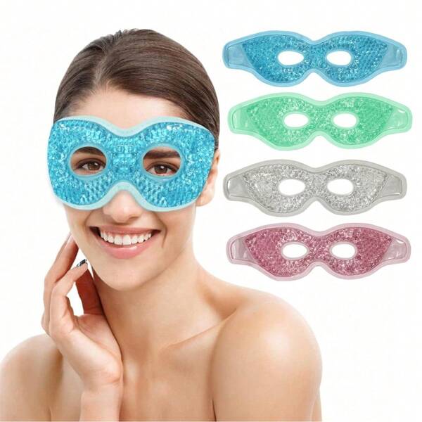 Máscara de gelo reutilizável para os olhos, compressa de gel quente e fria, máscara refrescante para os olhos com orifício para os olhos, presente perfeito para aniversário/Natal, para pesca/acampamento/viagem