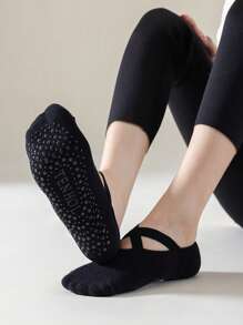 5 pares de calcetines de yoga para mujer, calcetines deportivos de danza antideslizantes de silicona, calcetines de fitness para Pilates de interior