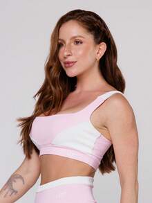 LOT FITNESS Women's Gym Set Baby Pink Top With White Cutout Elevate Fitness Leggings - Màu Hồng baby - Xem 7