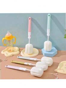 1pc Sponge Bottle Brush Household Long Handle Bottle Cleaning Brush Insulation Cup Cleaning Artifact Folding Cup Brush,Kitchen,Bathroom,Home,Household Suppliers