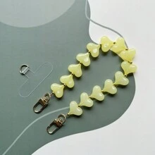 Modieuze, doorschijnende, met kralen versierde telefoonkoord van acryl met perzikmotief, een leuk Valentijnsdagcadeau