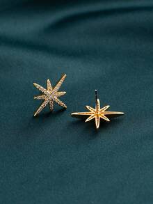 1 对镀白金 0.03μm 铜锆石耳钉 - 玫瑰金 - 查看 3