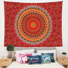 Boho Suede Mandala Wall Hanging Tapestry, Large Red Mandala Hippie Tapestry - Mandala 5 - View 1
