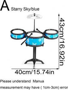 Schlagzeugspielzeug-Set, Jazz-Trommel-Musikinstrument für Anfänger zum Üben, Geschenk