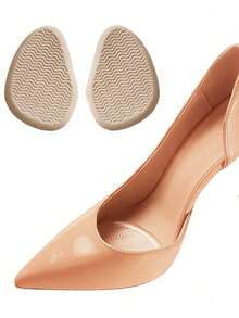 Silicone Front Foot Pad, Self-Adhesive Metatarsal Pad, Anti-Slip Half-Size Insole, Soft High Heel Shoe Pad, Foot Protection Pad, Unisex - Apricot - View 1