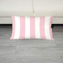 2pcs Modern Pink And White Striped Pillow Covers, 30x50cm, Soft Polyester Waist Cushion Case With Zipper, Washable, Decorative Pillowcase Suitable For Various Room Types - Single-Sided, No Insert - Pink - View 5