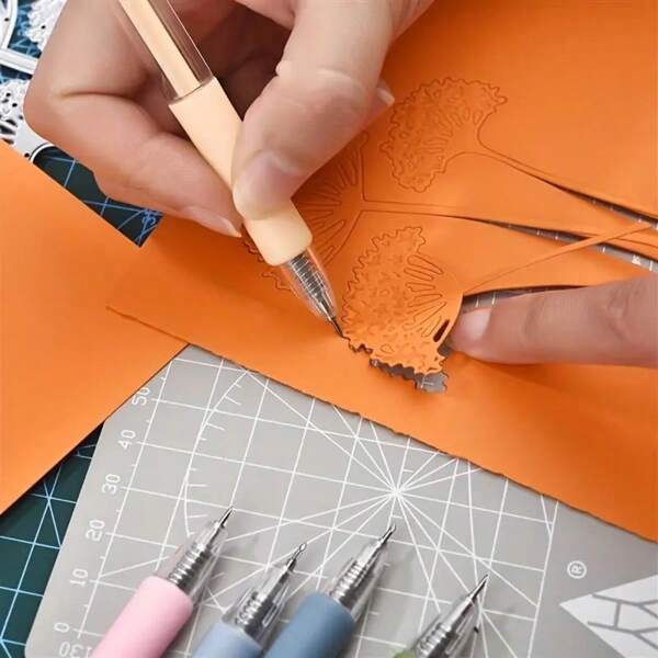 Morandi Push-Button Craft Knife - Aesthetic Instagrammable Scrapbook Tool, Student Stationery With Blade For Paper Cutting & DIY Art (Cute Kawaii Design)