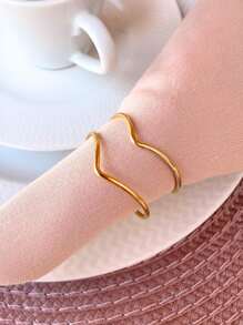 6 ou 12 Argola Porta Guardanapo Mesa Posta Minimalista Dourado Casamento