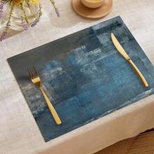 1 szt./4 szt./6 szt. dekoracyjne podkładki, kolorowe akwarelowe lniane podkładki, odporne na plamy podkładki jadalne odpowiednie do domu, restauracji, dekoracji stołu jadalnego, artykułów gospodarstwa domowego - Wielokolorowe - Zobacz 8