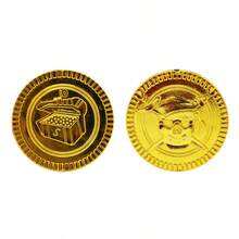 100pcs Plastic Pirate Gold Coins, Board Game Coins, Party Props, Treasure Hunt Coins - Gold - View 12