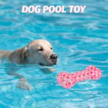 Limpiador de dentición resistente a mordeduras y desgarros de TPR, juguete de agua de uso dual para interiores y exteriores, juguete de entrenamiento para perros para la playa, el sol, los viajes, enfriamiento con juguete interactivo con chillido, limpiador de dientes de alivio para perros medianos y grandes
