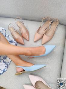 Sapatilha Feminina Slingback Estandarte Shoes, ponta fina