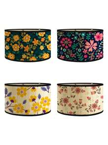 1 Stück handgemachter Bambuslampensch irm im Bohemien-Stil, bedruckter Blumenlampensch irm, abnehmbarer Bambuslampensch irm